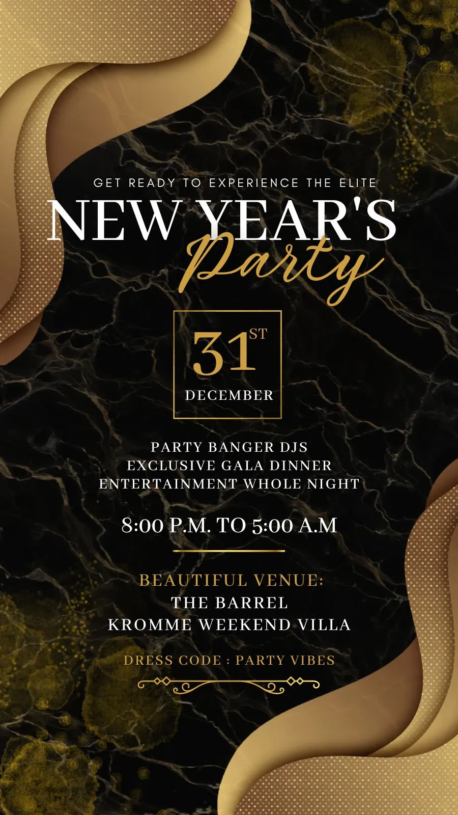 Newyear eve 31st Gala Fiesta poster
