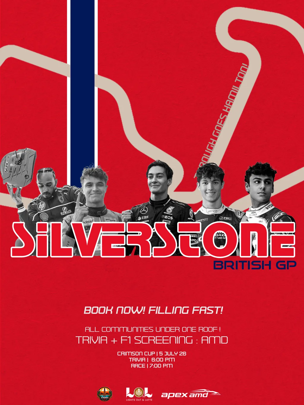 British Grand Prix Formula 1 Screening F1 Race Live Silverstone GP poster