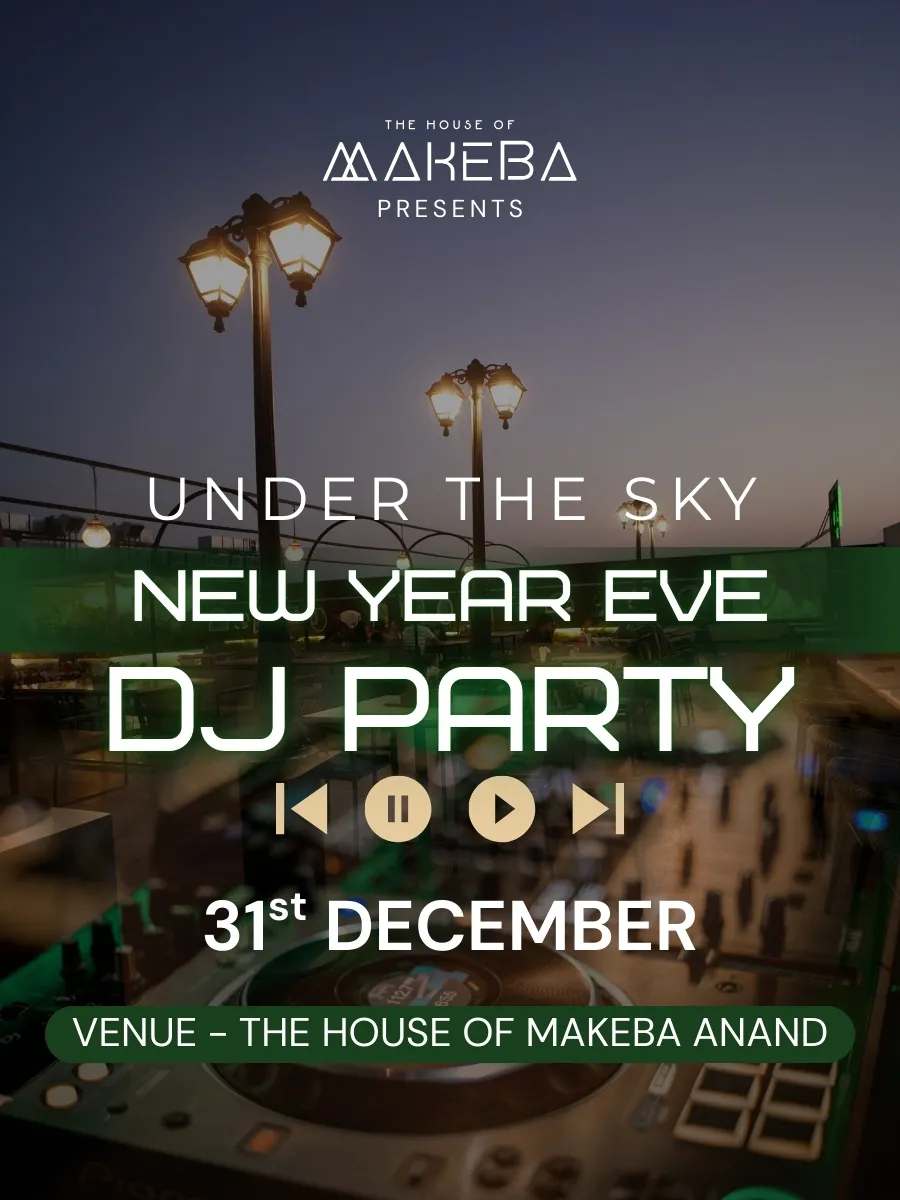 31st December DJ Party Under the Sky at The House of Makeba Anand poster