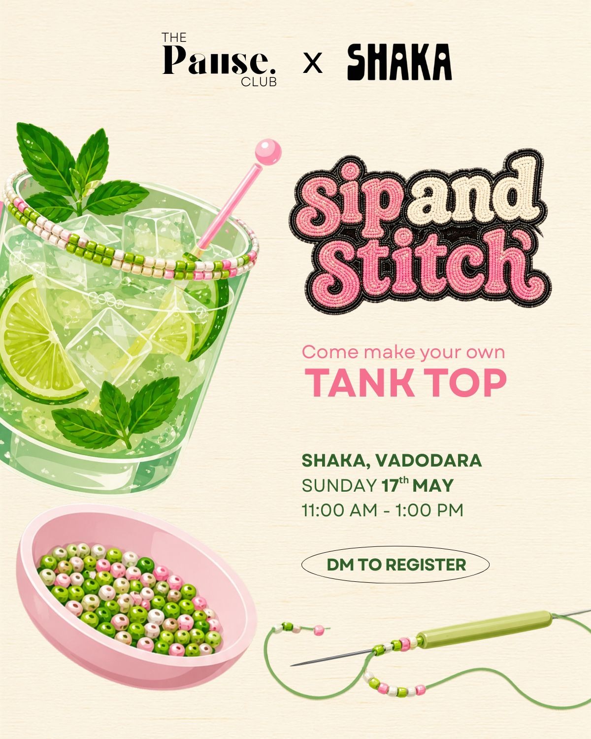 Sip n stitch poster